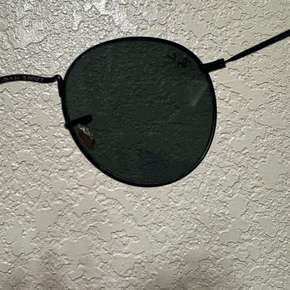 Ray-ban Black Metal Round Sunglasses. Circle John Lennon Style. Small. Great Con - Picture 6 of 8